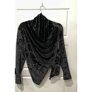 NWT Blank NYC Crushed Velvet Asymmetric Moto Zip Front Jacket Black Sz XS